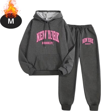 Nivard Joggingpak - Huispak - Volwassenen - Trainingspak - Comfortabel - Joggingsbroek - Tracksuit - Dames - Winter - Donkergrijs - M