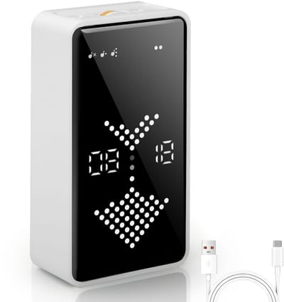 Dailygoods - Cuteefun Tomaten-timer, digitale zandloper, gesimuleerd beweegbaar zandeffect, snelle instelling, batterijniveau-indicator, mute en belmodus, productiviteitstimer voor klaslokaal, studio, wit