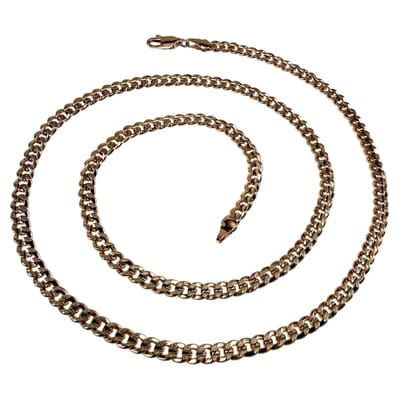 60cm x 4mm Cubaanse Ketting Unisex - Gold Plated - Schakelketting met Details - Dames Heren