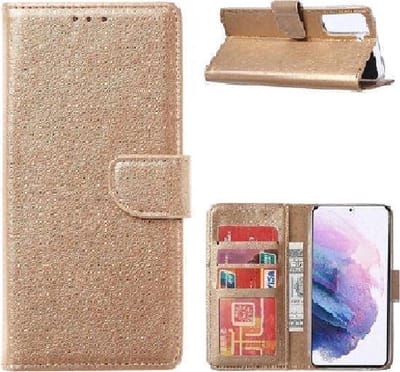 LuxeBass Boekhoesje geschikt voor OnePlus 9 Pro - Goud gsm hoesje - telefoonhoes - telefoonhoesjes