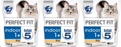 Perfect Fit Indoor Adult 1+ Brokjes - Kip - Kattenvoer - 3 x 750g