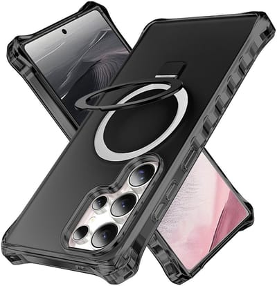 Coverup Hoesje - Geschikt voor Samsung Galaxy S26 Ultra Hoesje - Coverup ShockProof TPU Back Cover met MagSafe Compatible Ring Kickstand - Zwart