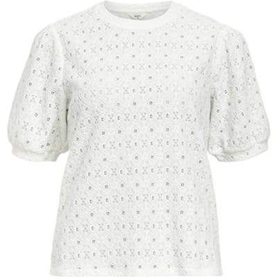 Object Objlaila S/s Re Top Tops & T-shirts Dames - Shirt - Wit - Maat L