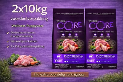 Wellness Core dry dog puppy original turkey&chicken - 2x 10kg Voordeelverpakking