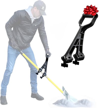 Sneeuwschuiver Handgreep - Ergonomische Bevestiging - Rugbesparend Werken - Universele Pasvorm - 40 cm - Zwart