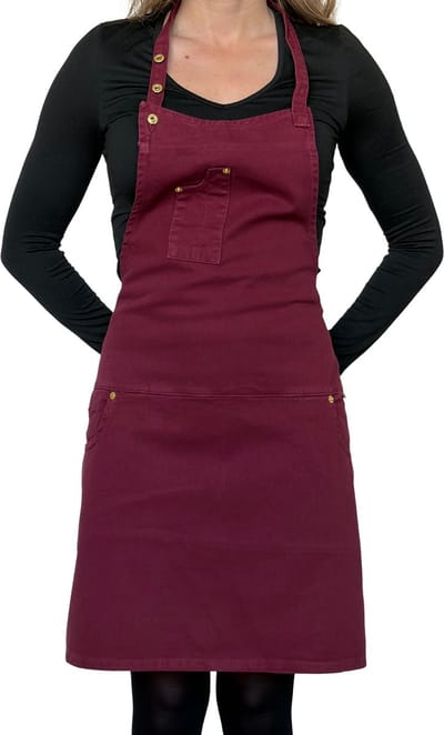 Dutchdeluxes - Denim - Barbecue - BBQ - Schort - Keuken - Indigo Jeans - 5 zakken - Aubergine