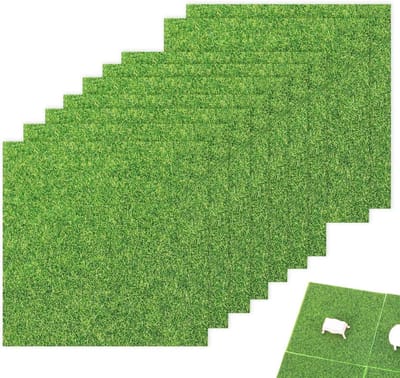 Kunstgras Matten - Miniatuur Gras - Doe-het-zelf Projecten - Realistische Textuur - 10 stuks 15x15 cm - Groen