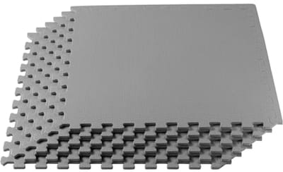 Multifunctionele Trainingsvloermat 3/8 inch EVA-schuim Tegels voor Thuis en Sportschool - 60 x 60 cm - Lichtgrijs