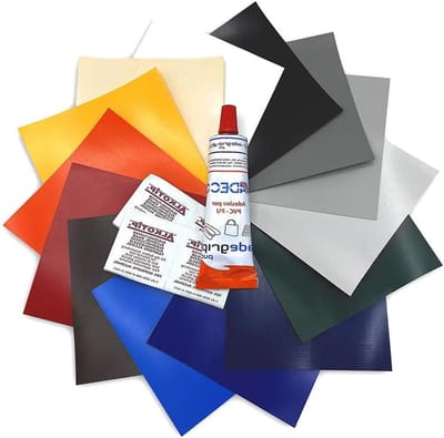 Zeilen reparatieset - Vrachtwagenzeil reparatie - Zelf zeilen herstellen - Inclusief PVC-lijm - 50x50cm - Oranje