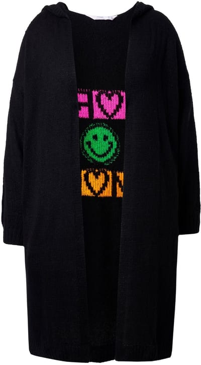 Angel of Style - Dames - Lang vest tekst op de rug open model - Zwart - Maat 46+