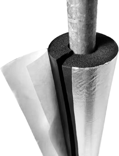 Geïsoleerde Buis - Isolatiehuls Leiding - Vorstbescherming Leidingen - Aluminiumfolie Buitenlaag - 20-108 Mm