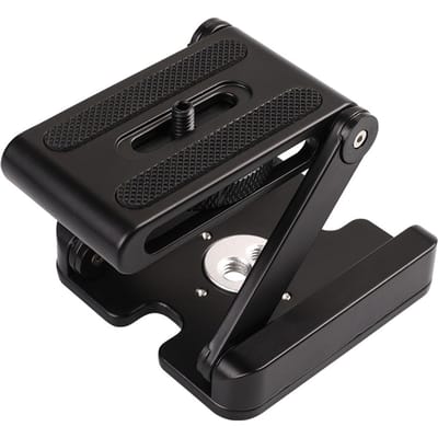 Tête de trépied inclinable Z Flex en aluminium, charge utile de 2KG avec niveau à bulle universel à vis 1/4 3/8 pour DSLR noir