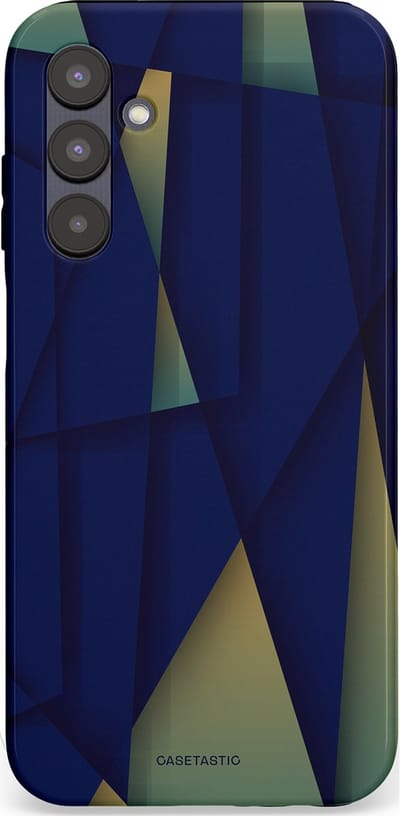 Casetastic Hoesje Geschikt voor Samsung A25 - Stijlvolle Beschermende Duo-layer Case - Blauwgroene Driehoeken