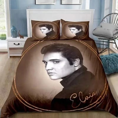 P-Presley Dekbedovertrek Retro E-Elvis Beddengoed Set Dekbed Beddengoed Set Dekbedovertrek Kussensloop King Queen Twin Maat Jongens Meisjes Volwassenen 100x135cm-2pcs