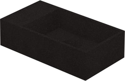 INK Contra Fontein - 40x22x10cm - wasbak rechts - 0 kraangaten - polystone Quartz zwart