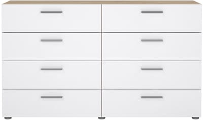 Giga Living Ladekast Pepe - Naturel/Wit Hoogglans - 140x40x82cm