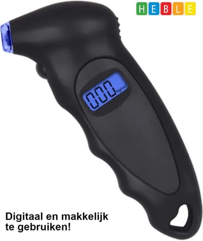 Heble® - Digitale Bandenspanningsmeter - Autobanden meten - LCD Scherm - tot 150 PSI