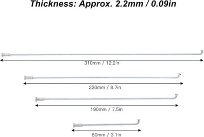 Fiets Spaken 10 Stuks - Roestvrij Staal - 2,2 mm Dikte - Mountainbike/Driewieler - Accessoires - Ondersteuning voor Wiel - Fietsspaken