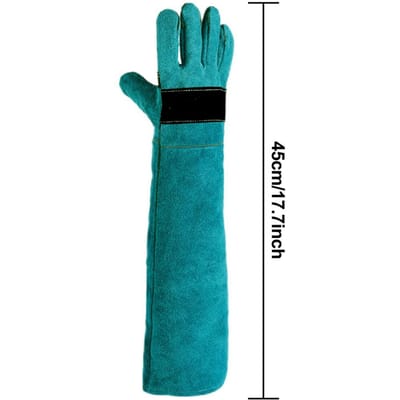 Anti-Bijt Veiligheidshandschoenen Ultra Lang Verdikt Groen Huisdieren Grip Bijten Beschermende Handschoenen Voor Vangen Hond Kat Reptielen Dierenbenodigdheden blue
