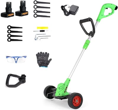 Elektrische Grasmaaier - Tuinmaaier Grastrimmer - Gazon Onderhoud - 2-in-1 Multifunctioneel - 23cm Snijbreedte - Groen