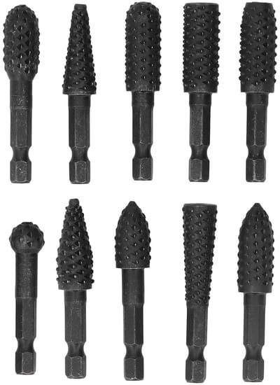 10-delige Braamborenset met roterende Houtbewerkingsslijpboor 1/4 Inch Zeskantschacht - Voor Lassen, Gieten, Hout, Kunststof - Polijsten en Graveren