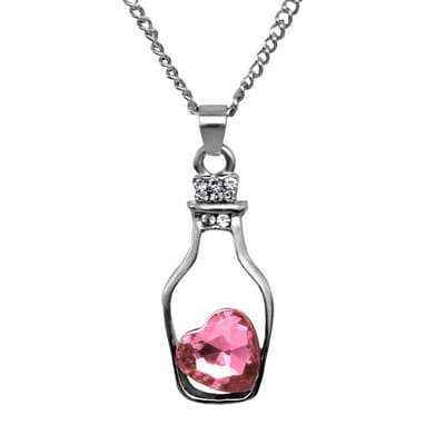Fako Bijoux® - Ketting - Fles Met Hart - Roze
