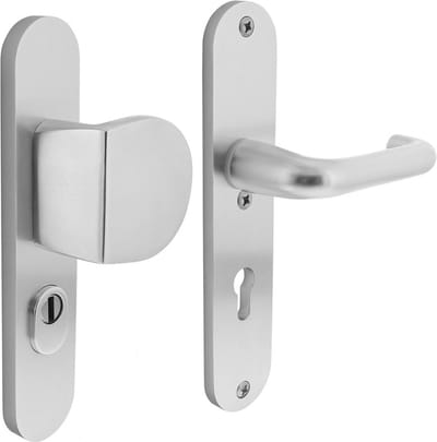 INTERSTEEL SKG3 Veiligheid-schilden Rhoon greep/kruk geveerd profielcilindergat 72mm met UTB Alu. F1
