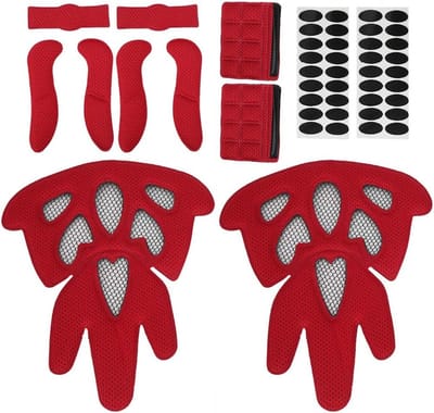 Helmvoering set - Spons kussens - Comfortabel fietsen - Insectennet inclusief - 2 sets - Zwart