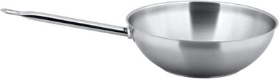 Hapjespan Roestvrij Staal - Koekenpan Braadpan - Professioneel Koken - Sandwichbodem Inductie - 24 cm Diameter - Zilver