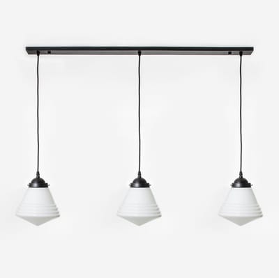 3 x Luxe School Small lampen aan plafondbalk Moonlight - Art Deco Trade