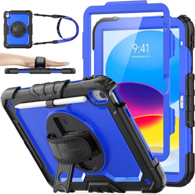 Schokbestendige iPad Case met 360° Draaibare Standard en Handriem voor 11 Inch