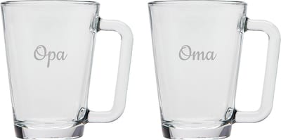 Gegraveerde theeglas 26cl Opa & Oma