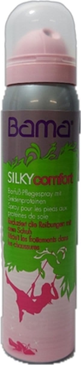 Bama 100ml Silky comfort Blote voeten spray met zijde. Helpt wrijving in de schoen te verminderen.