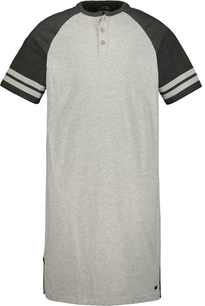 JP 1880 - Heren - nachthemd korte mouwen t/m mt. 8XL - Grijs melange - Maat 3XL