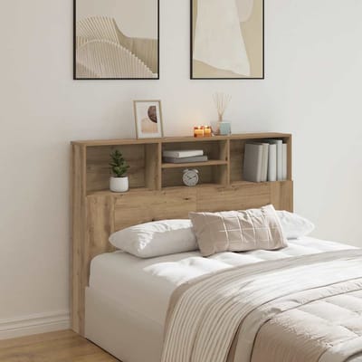 vidaXL - Hoofdbordkast - Artisan - Eiken - 140x19x103,5 - cm
