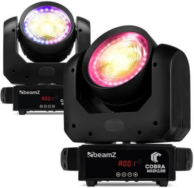BeamZ Cobra Wash100 LED set van 2 wash moving heads met ring - 100W