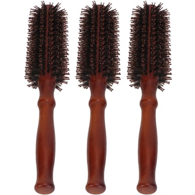 3 stuks Ronde Nylon Borstel Voorkomt Statisch Hittebestendig Evenwichtige Olie Pony Kam voor Salon Thuis black