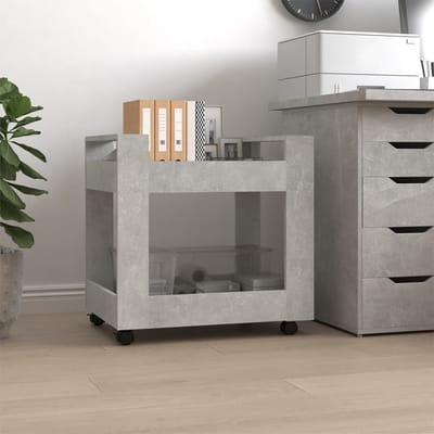 vidaXL - Bureaukastje - 60x45x60 - cm - bewerkt - hout - betongrijs