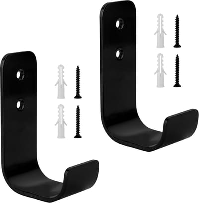Garagehaken 2 Stuks - Zwarte Heavy Duty Haken - Wandmontage - Ideaal voor Tuin- en Gereedschapsopslag - ShopVlot