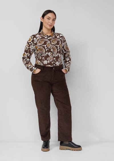 s.Oliver - female - Corduroy broek / Straight Fit / Mid Rise / Rechte pijp
