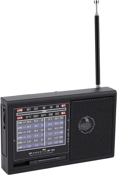 Draagbare Radio - Noodradio - Kamperen - Sterke Ontvangst - 16x9x6 cm - Zwart