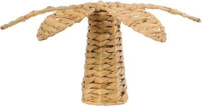J-Line decoratie Palmboom Waterhyacint - ijzer/papier - naturel - small