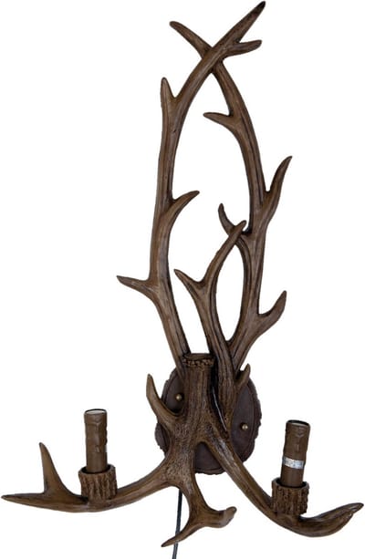 Clayre & Eef Wandlamp gewei 46x15x70 cm 2x E14 Max 40W
