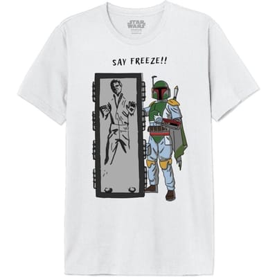 Star Wars - Disney T-shirt - Say Freeze - M tot XXL - voor Mannen - wit