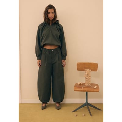 Stradivarius Geruite parachutebroek  Kaki XS