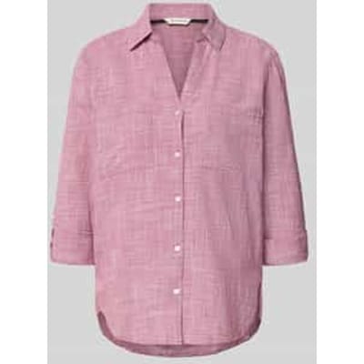 Tom Tailor - Blouse met borstzakjes - Maat 36 - dark pink
