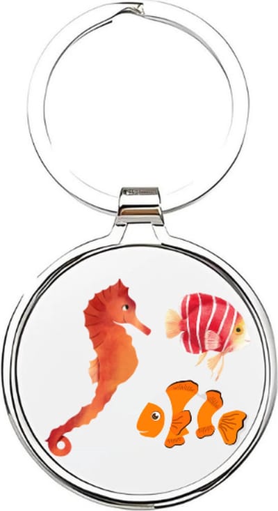 Akyol - Zeepaard Sleutelhanger - vis - Dierenliefhebbers - oceaandieren - Zeepaardje - Nemo - clownsvis - visser - aquarium - zoutwater vissen - zoetwater vissen - aquariumdieren - oceaan - zeedier - zeebewoner - 4 x 7,5 CM