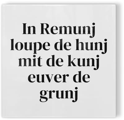 Tegeltje Roermond In Remunj loupe de hunj mit de kunj euver de grunj - wit zwart - tegeltje Roermond - tegeltje met tekst