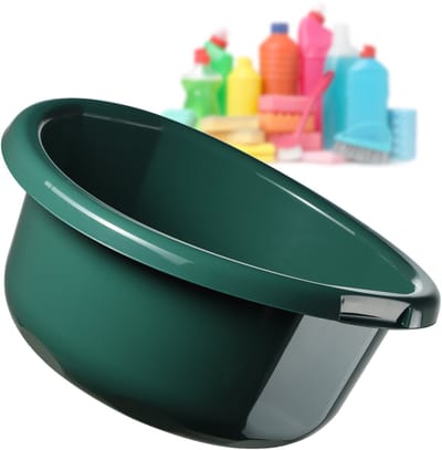 KADAX Kunststof kom, spoelbak in verschillende maten en kleuren, robuuste wasbak, universele kom, spoelbak voor badkamer, wasruimte (2,5 l, groen)