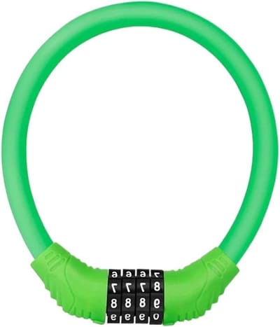 U-slot met kabel - Motorfietsslot Beveiliging - Voertuig Beveiligen - 4-cijferige combinatie - 1x1x1 cm - Groen